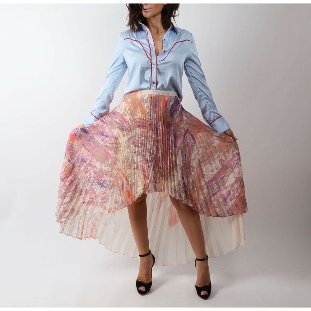 POMELO Light Blue Button Down Blouse Shirt Size S